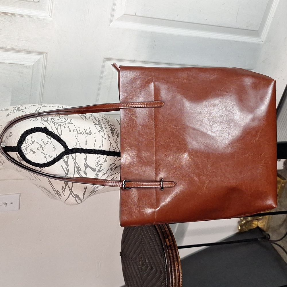Kattee Vintage Genuine Leather Tote Shoulder Bag with Adjustable Handles